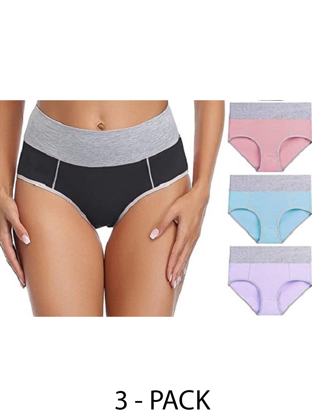 

Diving Deep Pack of 3 Cotton Hipster Briefs, Black