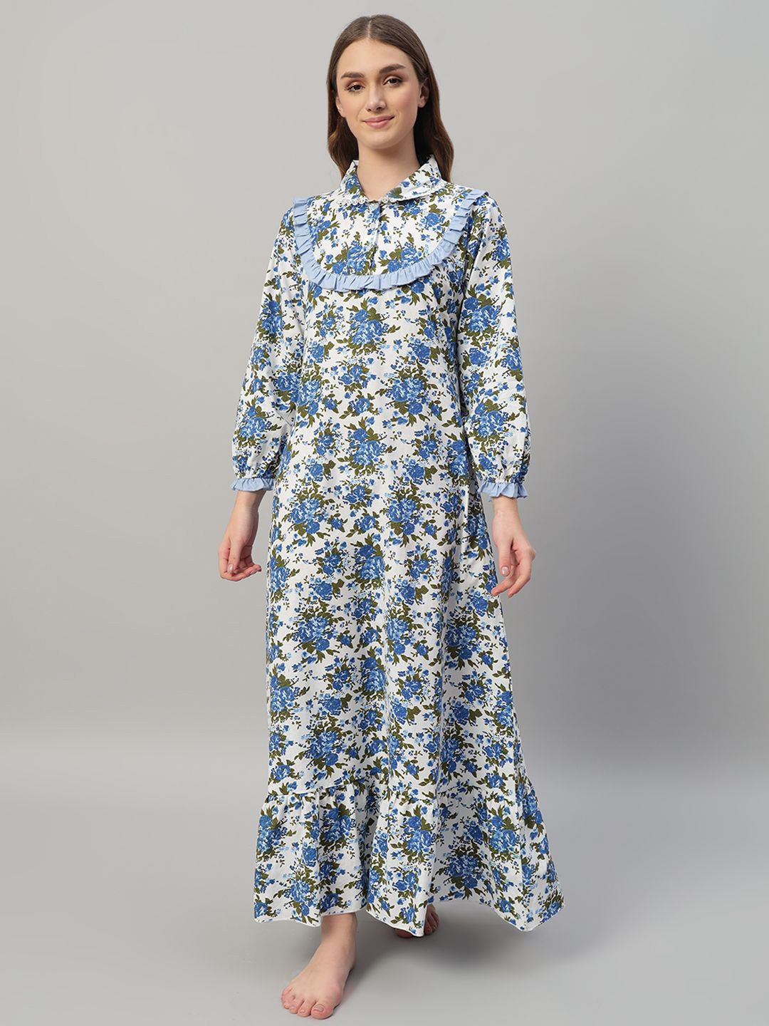 

SEPHANI Printed Maxi Nightdress, Blue
