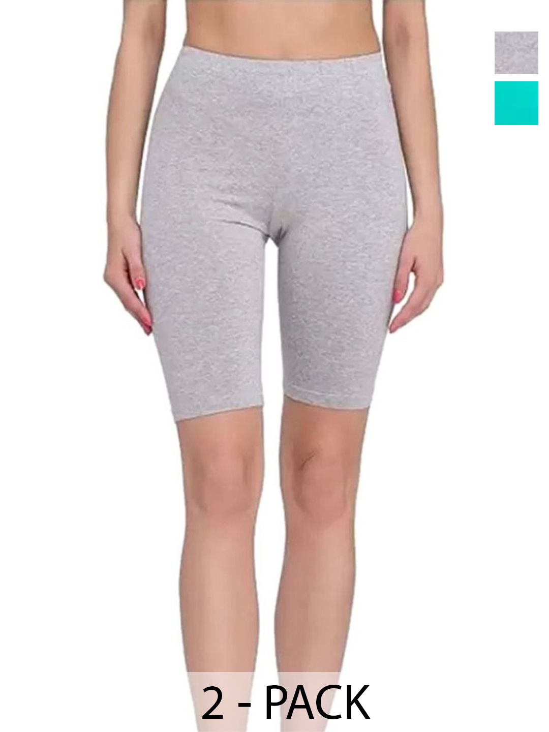 

Diving Deep Women Plus Size Pack of 2 Cotton Boy Shorts Briefs, Grey