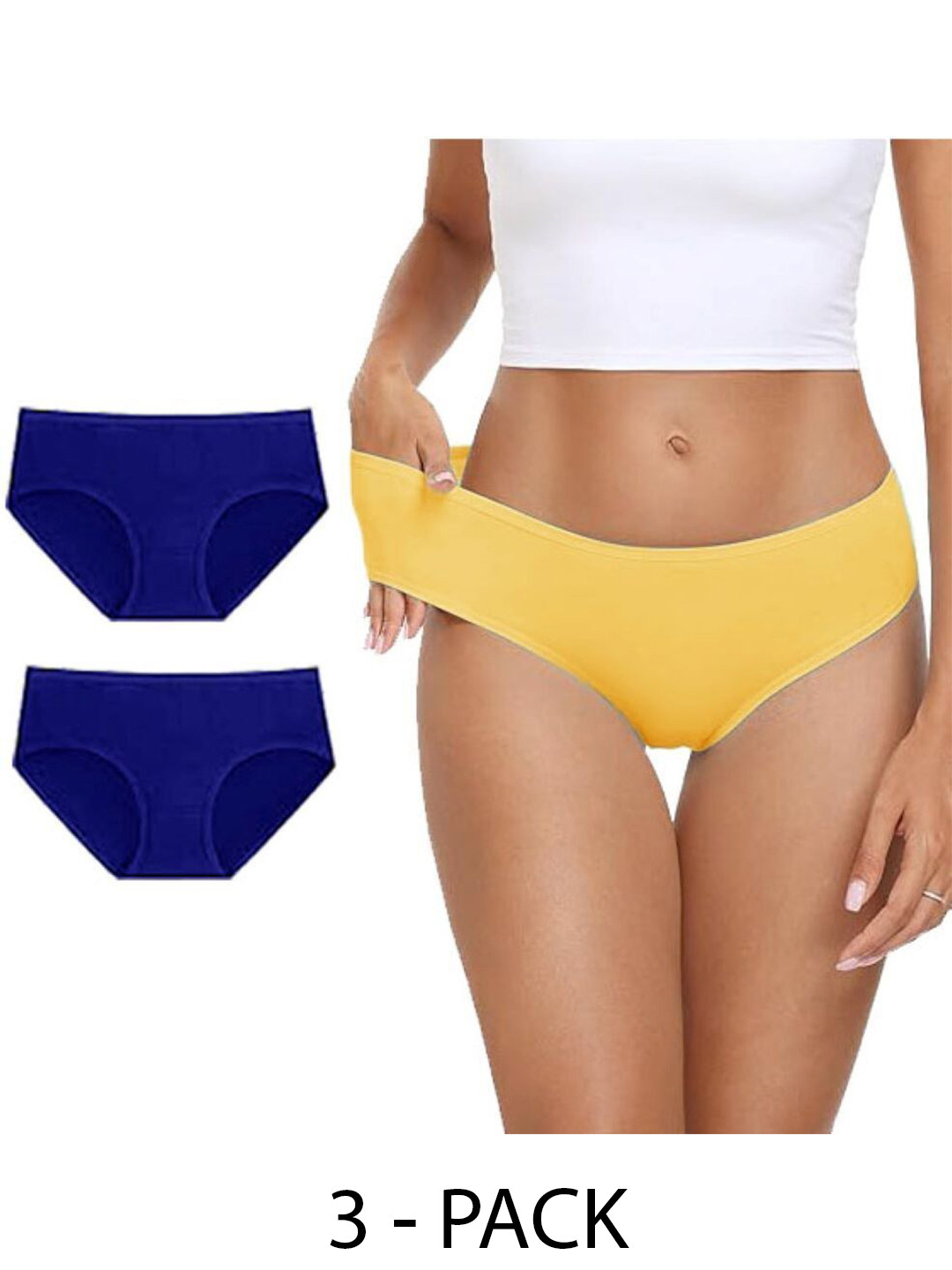 

Diving Deep Women Pack Of 3 Cotton Hipster Briefs, Yellow
