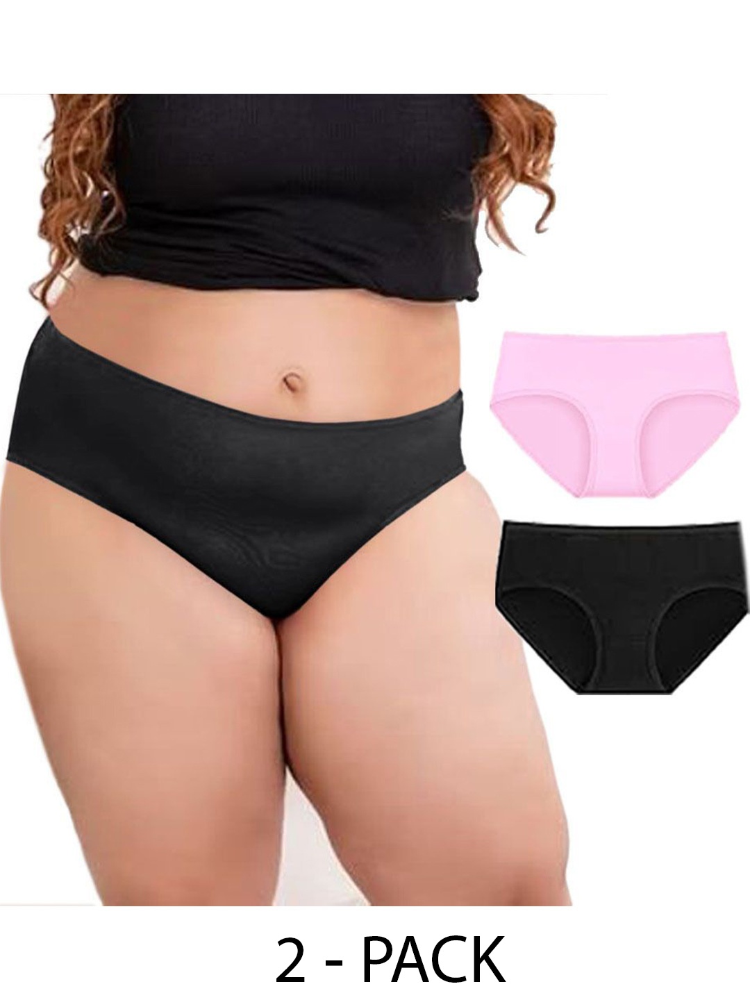 

Diving Deep Women Pack of 2 Cotton Hipster Briefs, Black