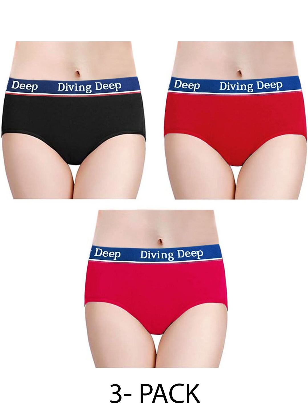 

Diving Deep Pack of 3 Hipster Briefs, Multi
