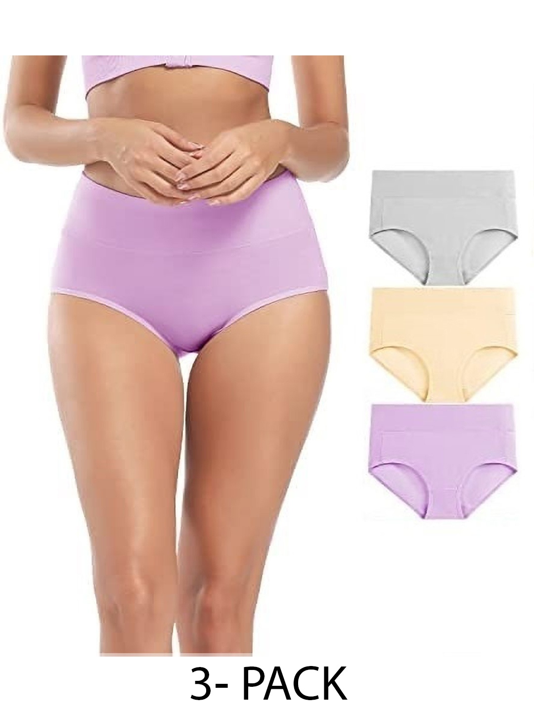 

Diving Deep Pack Of 3 Cotton Hipster Briefs, Lavender