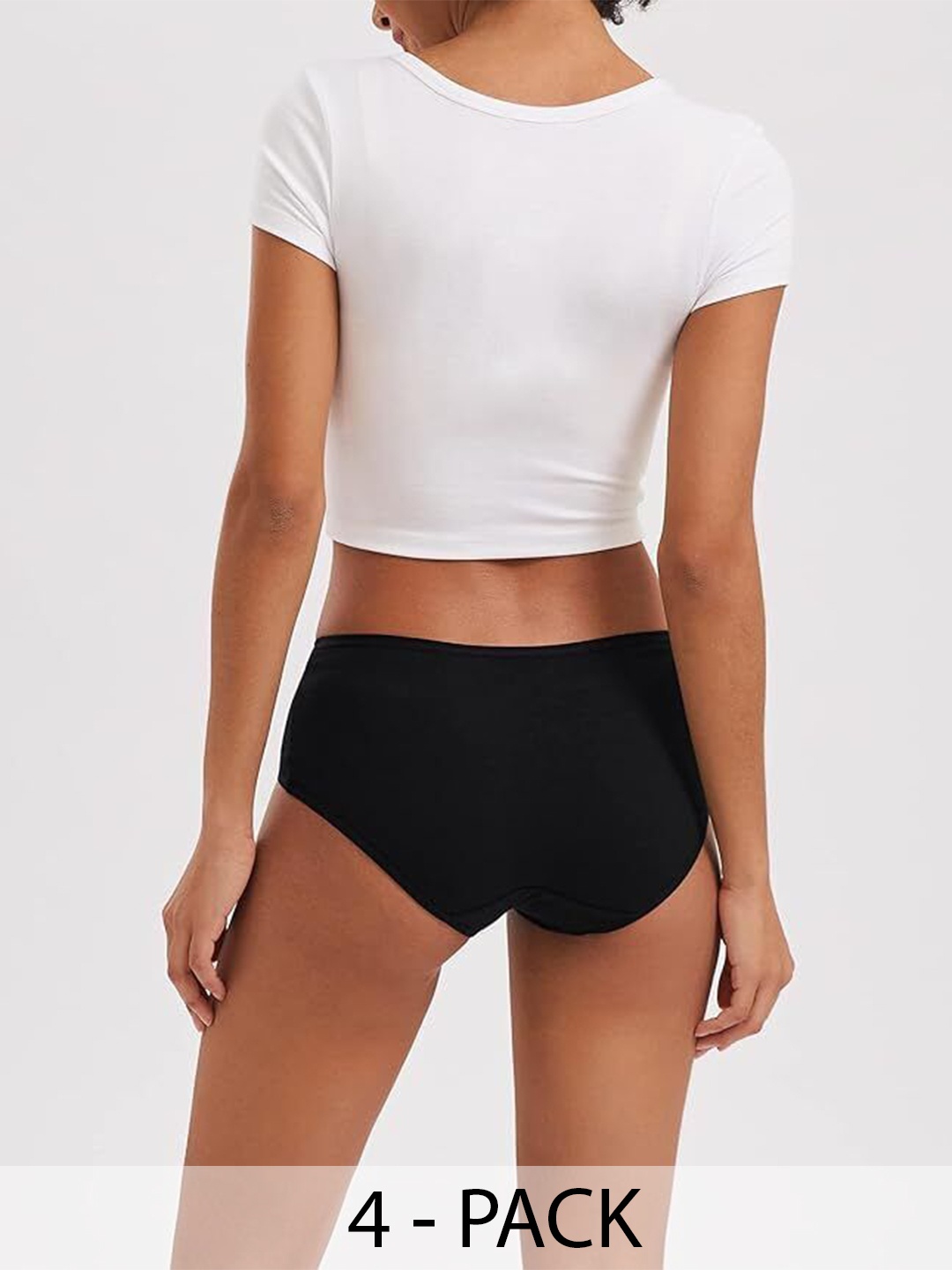

Diving Deep Women Pack of 4 Hipster Briefs, Black