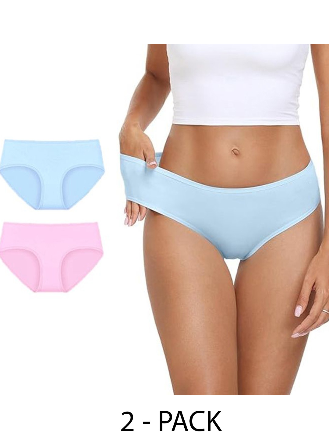 

Diving Deep Women Pack of 2 Cotton Hipster Briefs, Assorted