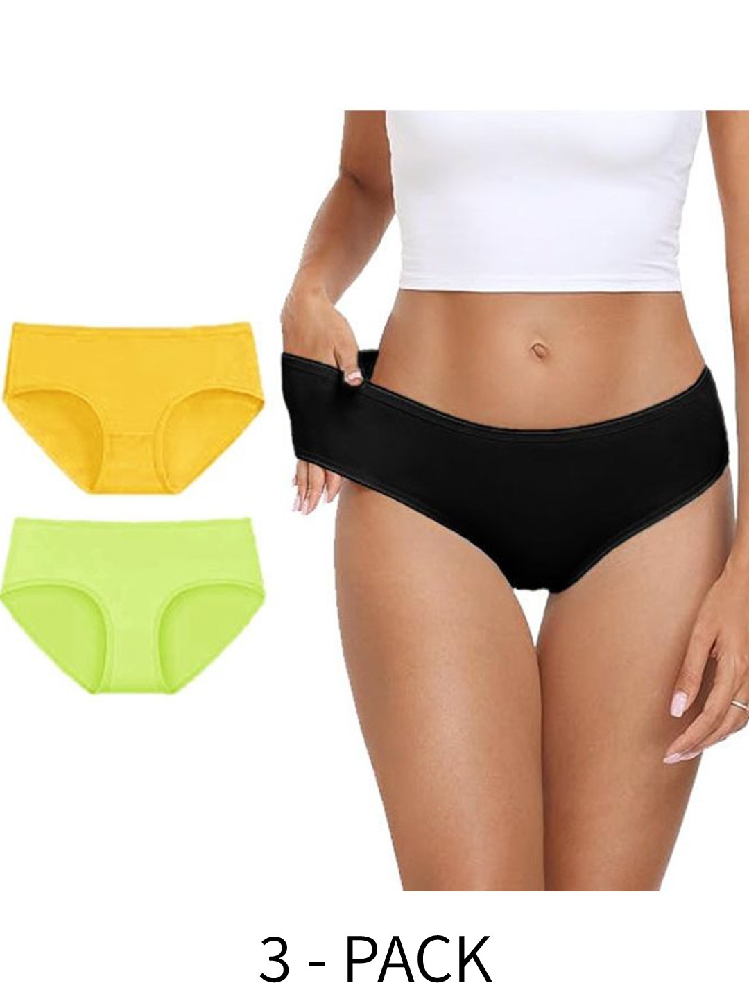 

Diving Deep Pack of 3 Cotton Hipster Briefs, Black