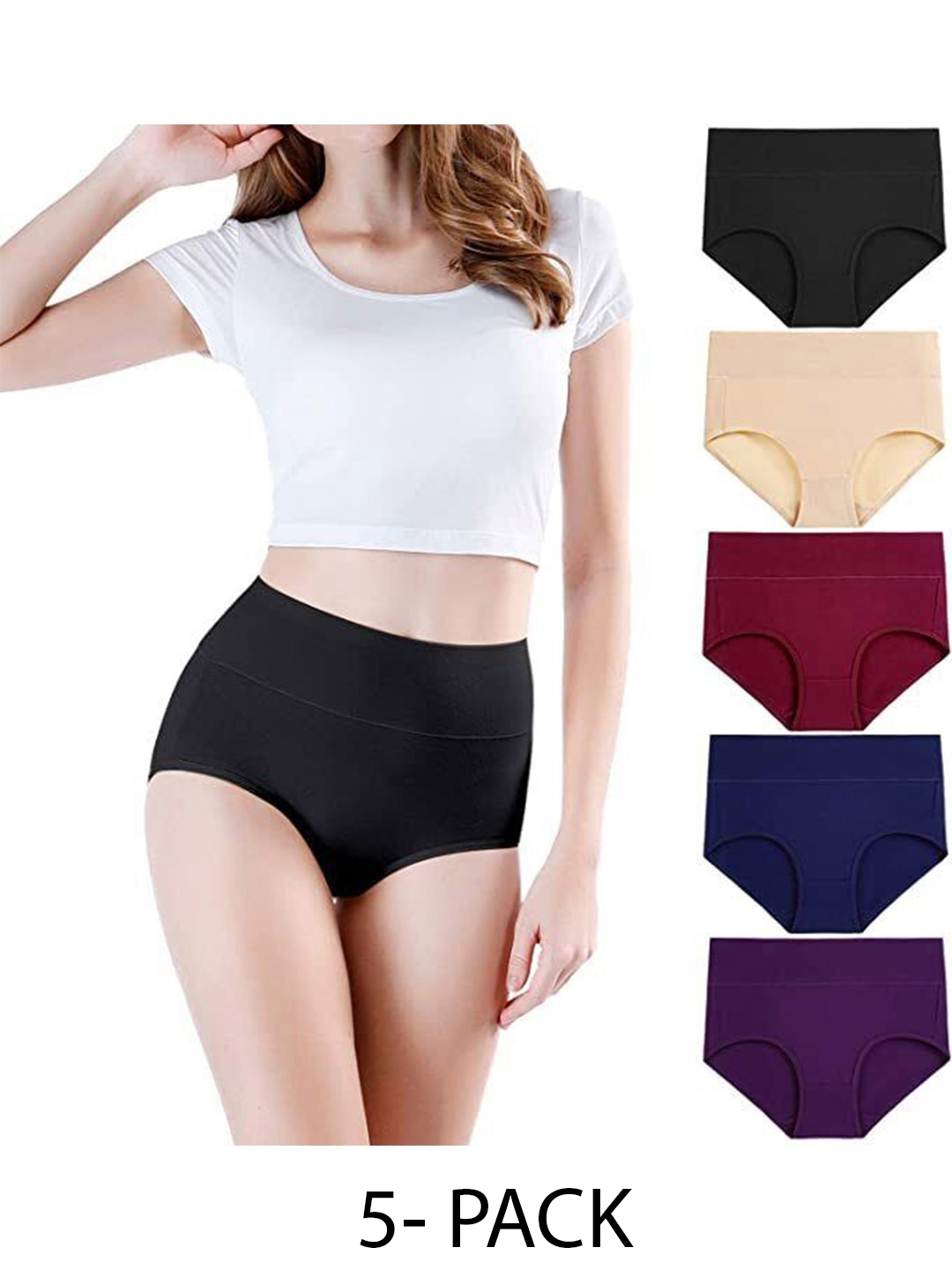 

Diving Deep Women Pack of 5 Cotton Hipster Briefs, Assorted