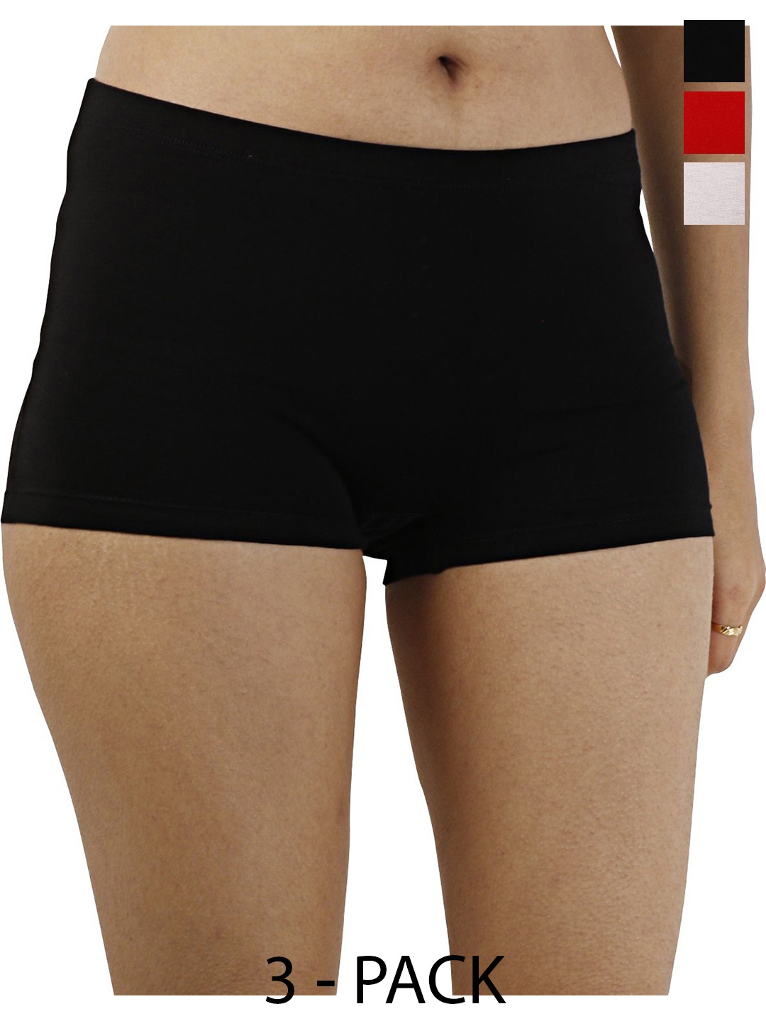 

Diving Deep Women Pack of 3 Cotton Boy Shorts Briefs, Assorted