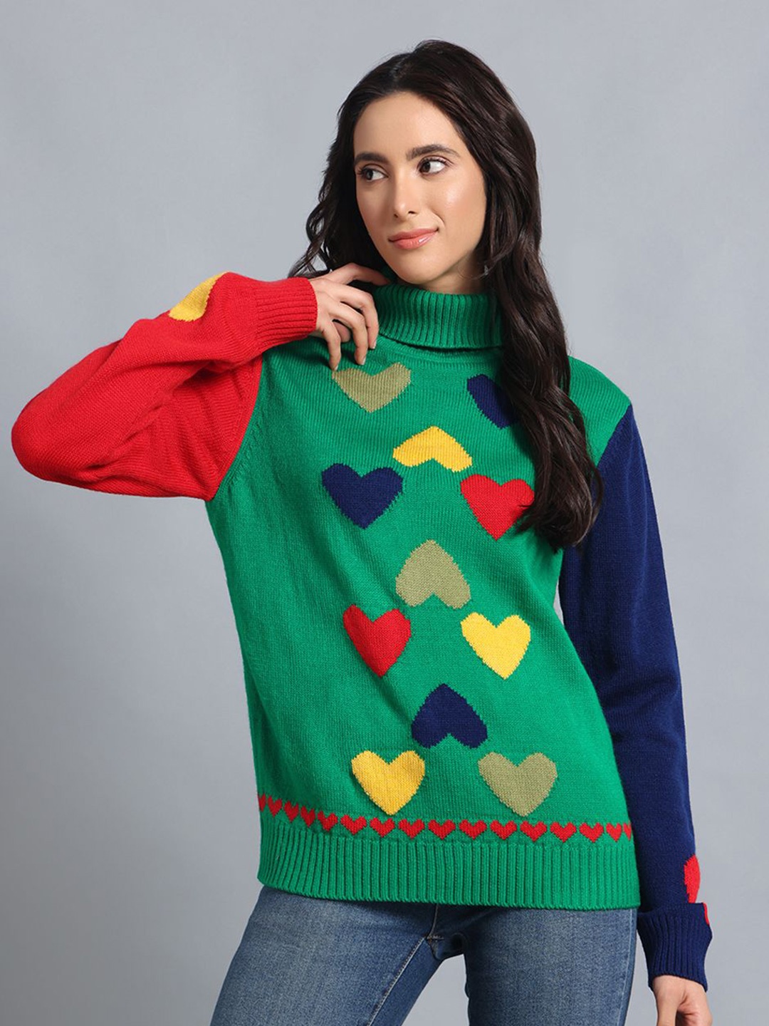 

PUNK Women Floral Pullover, Green