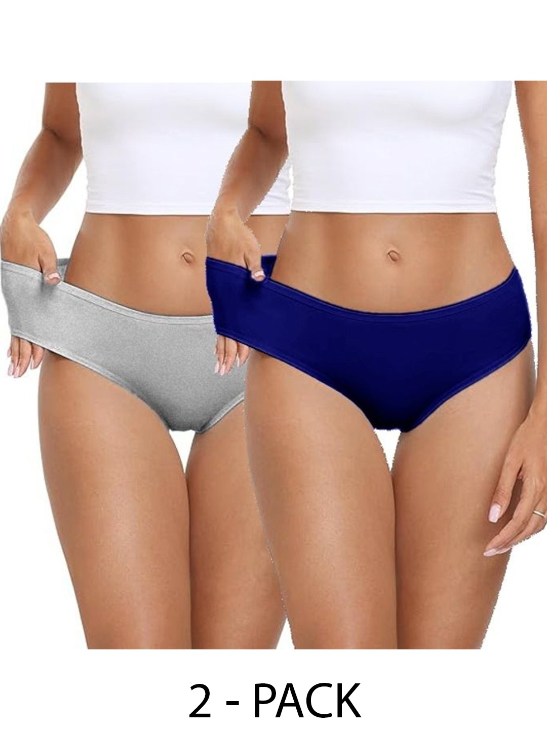 

Diving Deep Women Pack of 2 Cotton Hipster Briefs, Grey