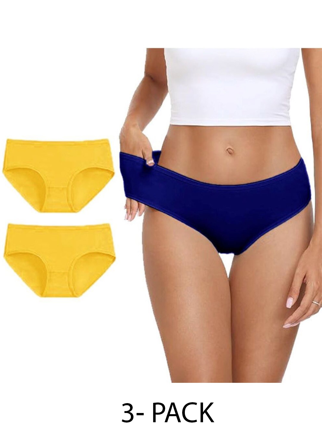 

Diving Deep Women Pack of 3 Cotton Assorted Hipster Briefs