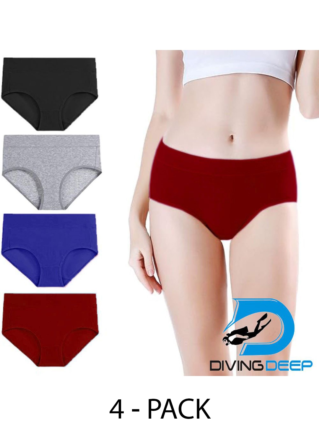 

Diving Deep Pack of 4 Hipster Briefs, Multi