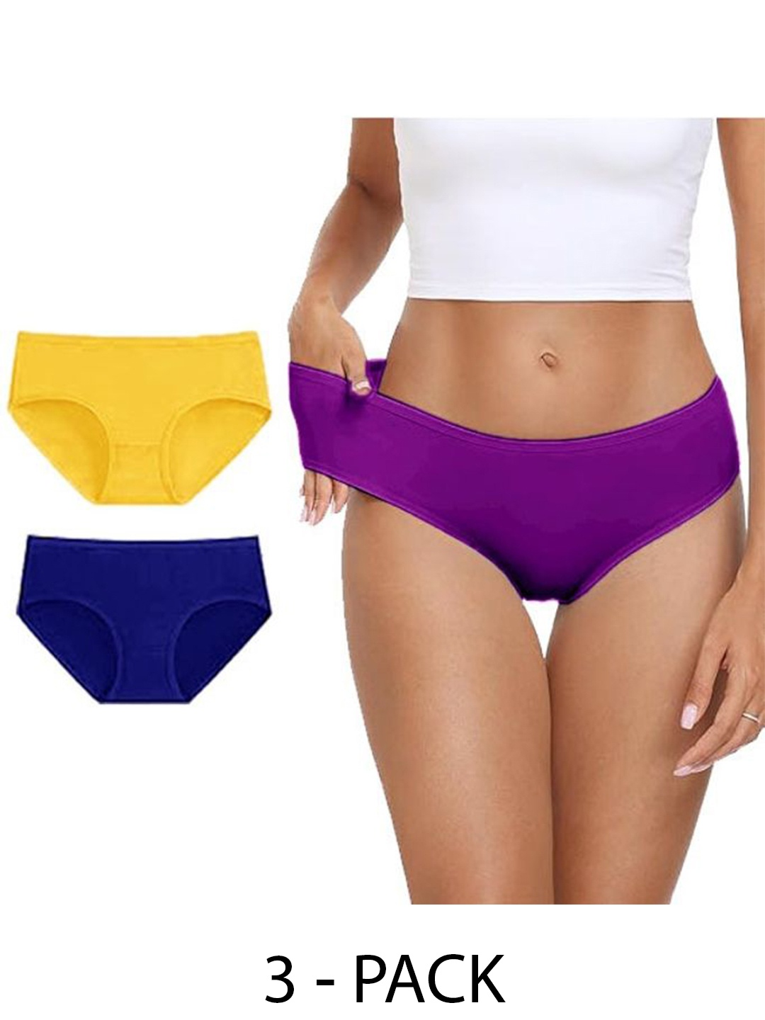 

Diving Deep Women Pack of 3 Hipster Briefs, Purple