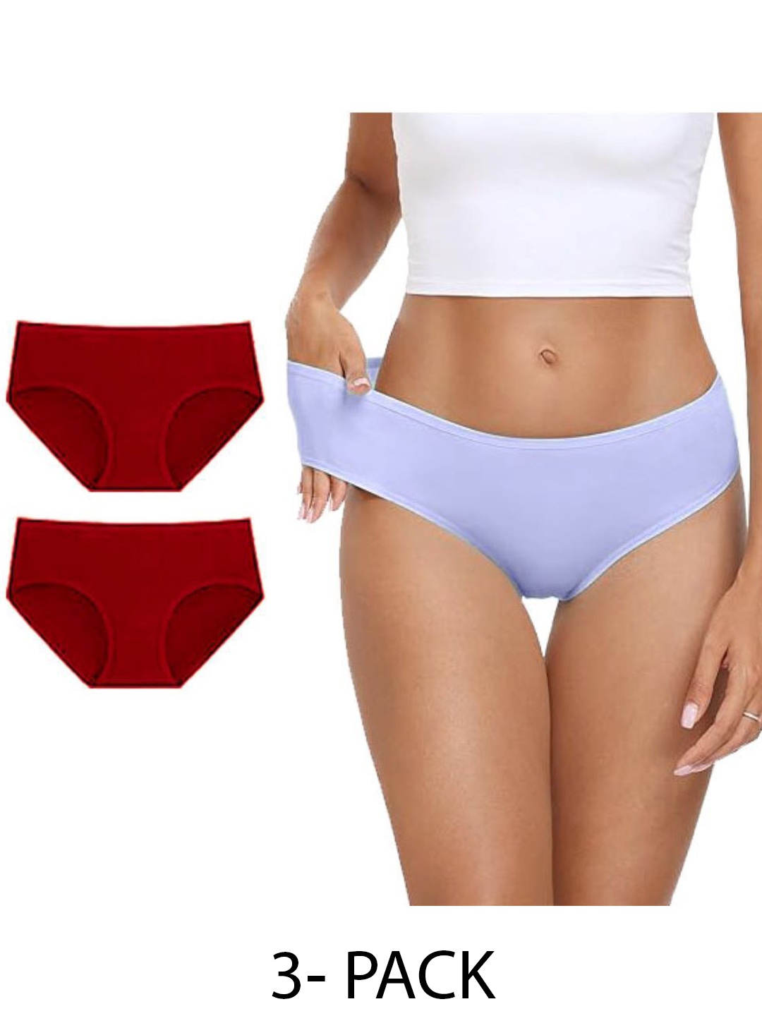 

Diving Deep Women Pack of 3 Cotton Hipster Briefs, White