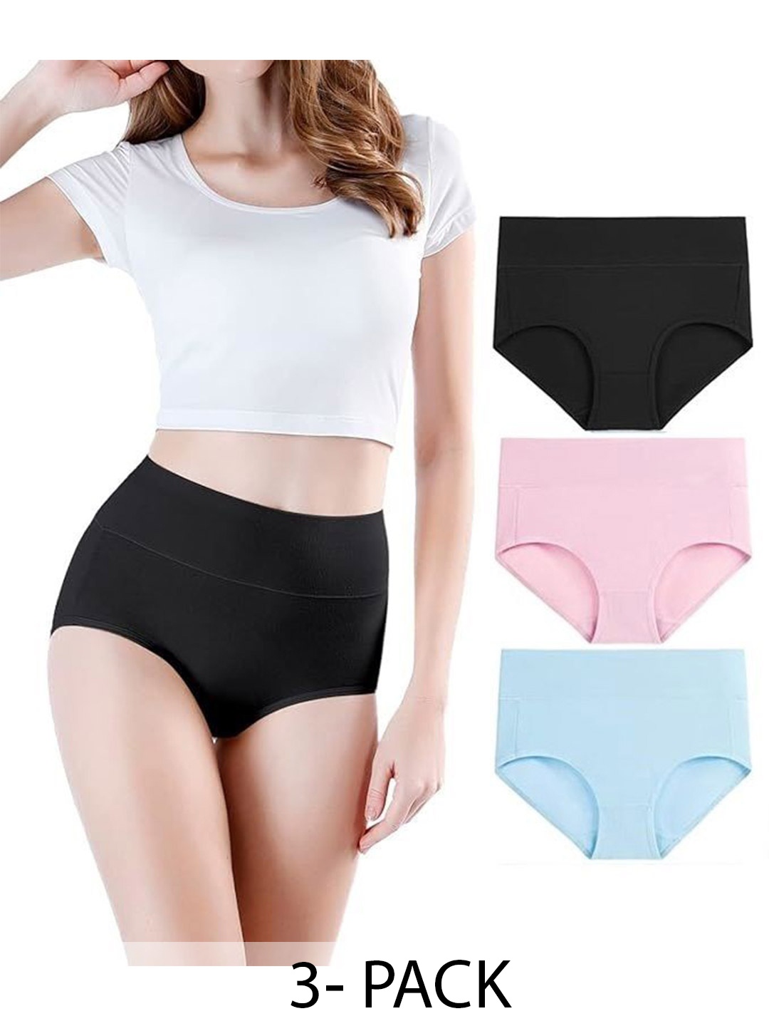 

Diving Deep Pack of 3 Cotton Hipster Briefs, Black
