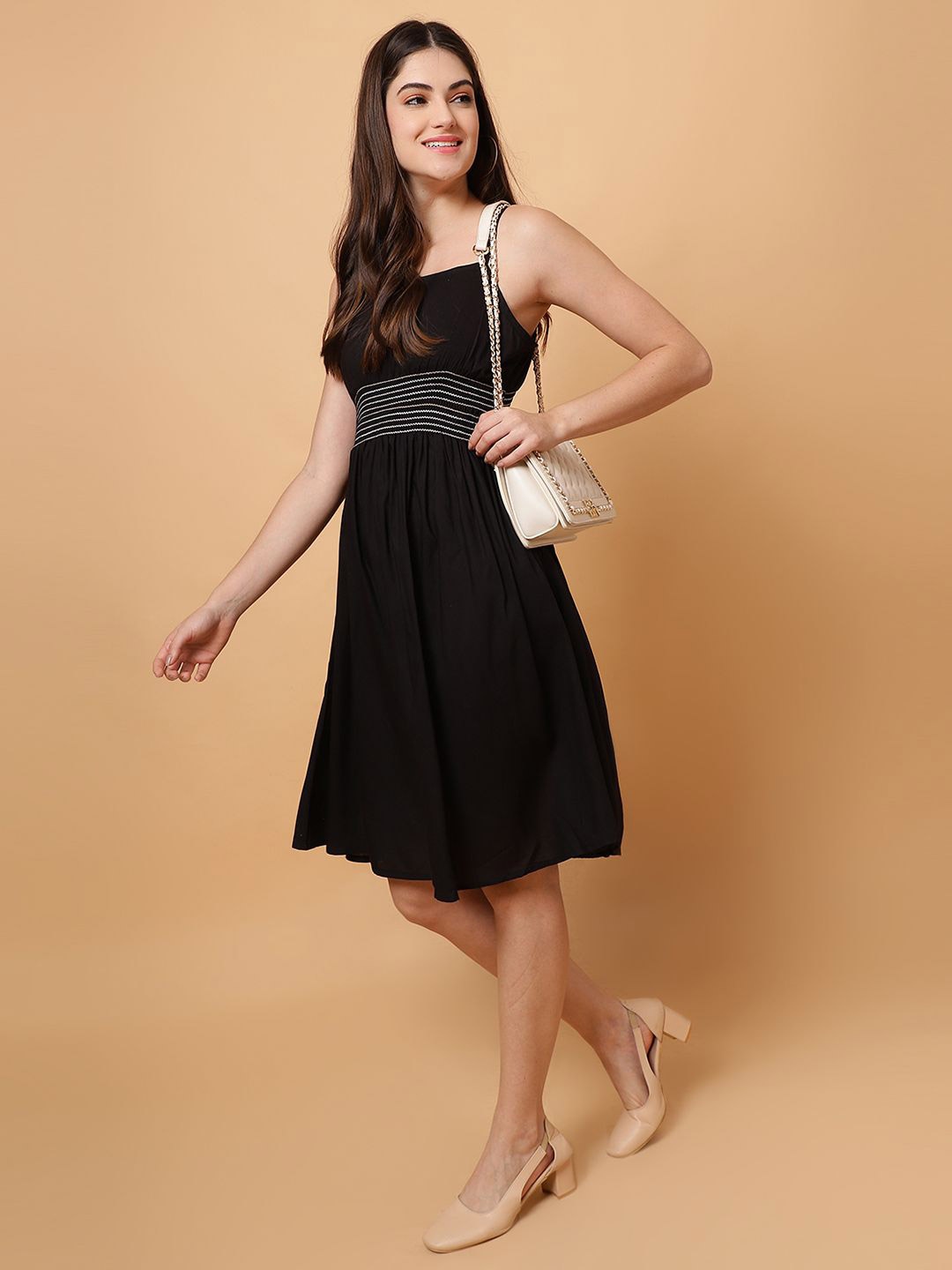

ROSEMELON Fit & Flare Dress, Black