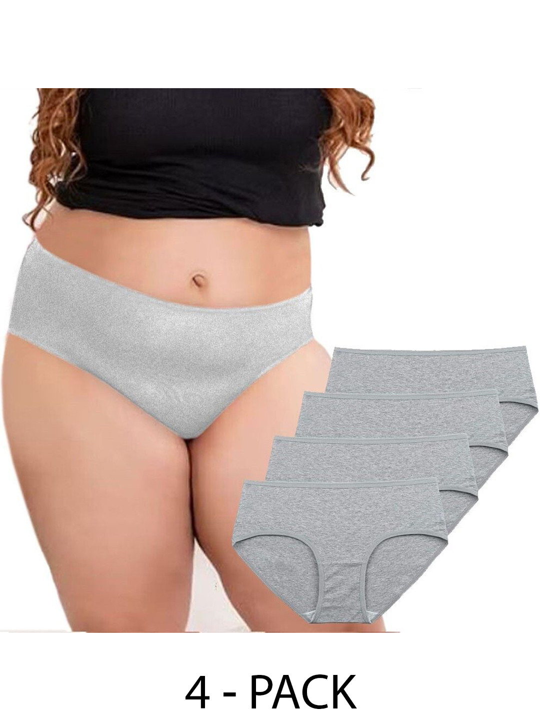 

Diving Deep Women Pack Of 4 Cotton Hipster Briefs, Grey