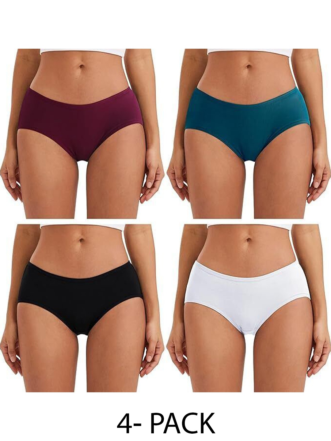 

Diving Deep Women Pack Of 4 Cotton Hipster Briefs, Assorted