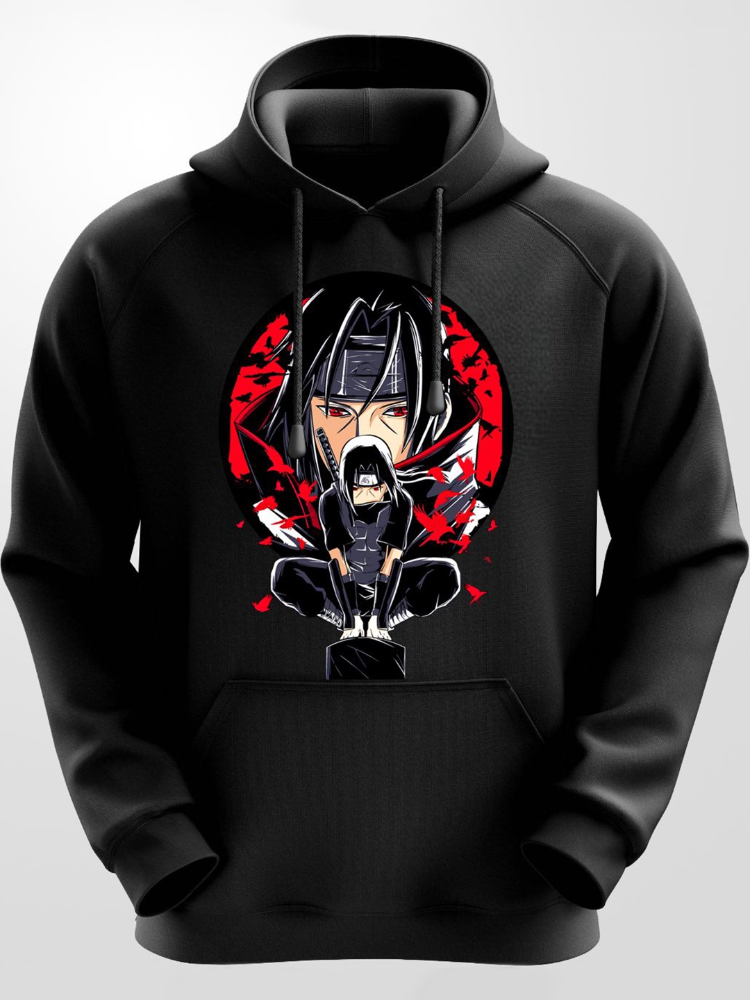 

zentik Men Printed Hooded Sweatshirt, Black