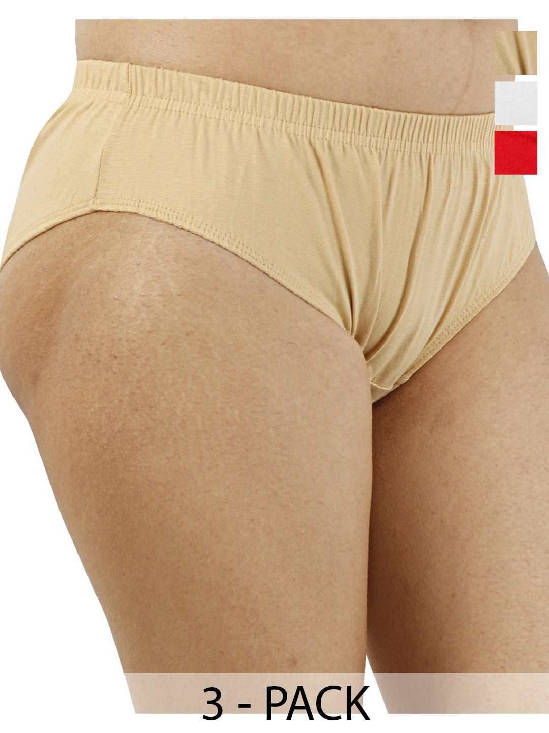 

Diving Deep Women Pack of 3 Cotton Low-Rise Hipster Briefs, Assorted