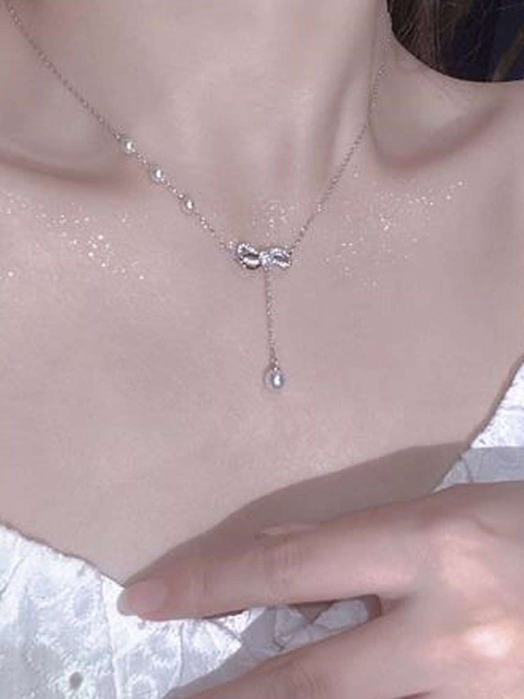 

StyleCast Elegant Stone Studded Chain, Silver