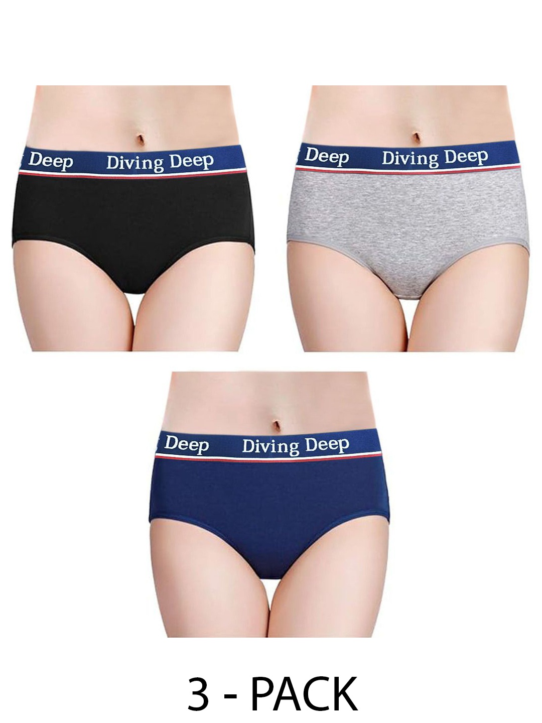 

Diving Deep Pack of 3 Hipster Briefs, Multi