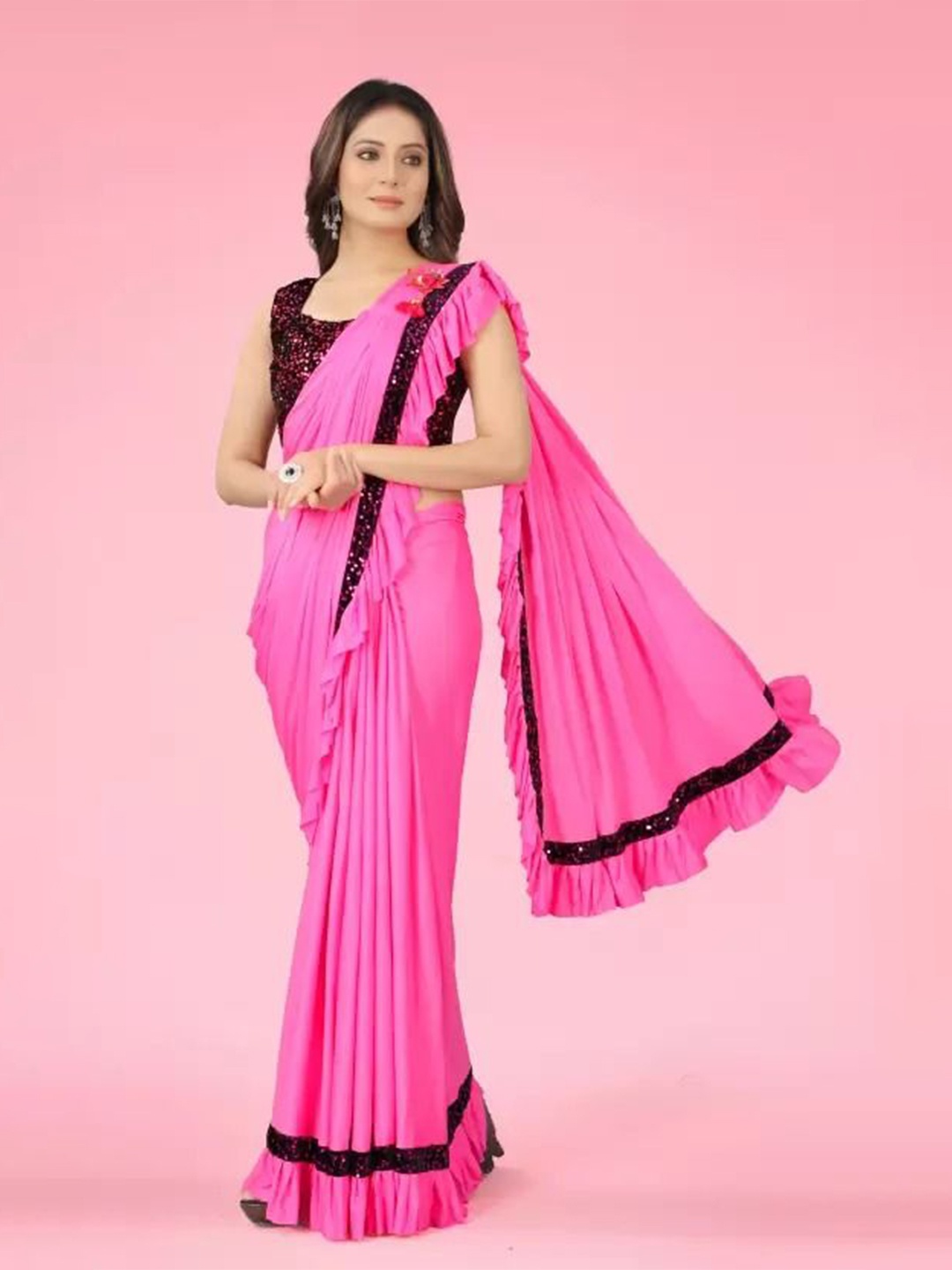 

SAADHVI Embellished Designer Saree, Magenta