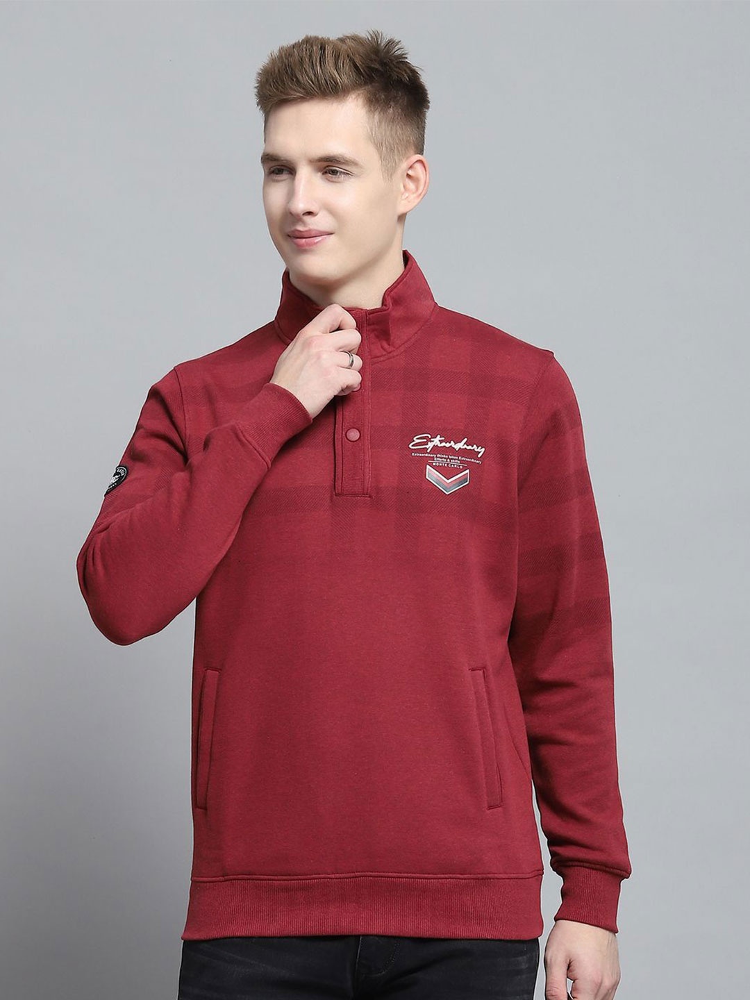 

Monte Carlo Men Printed Sweatshirt, Maroon