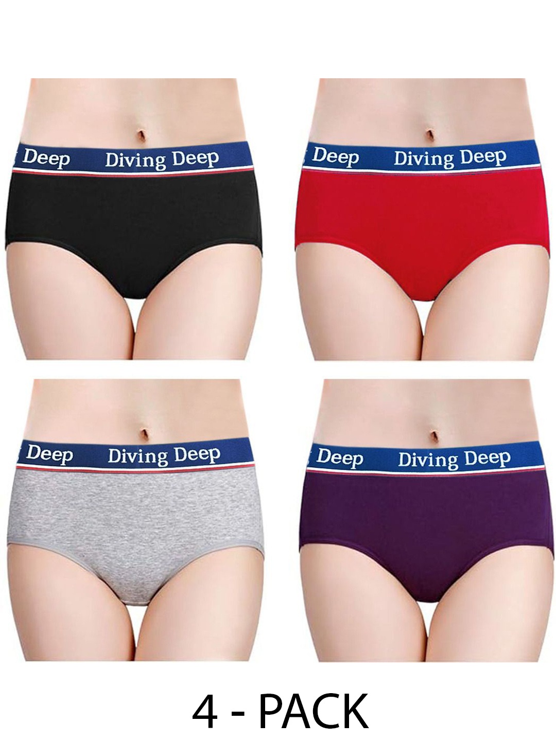 

Diving Deep Pack of 4 Hipster Briefs, Multi