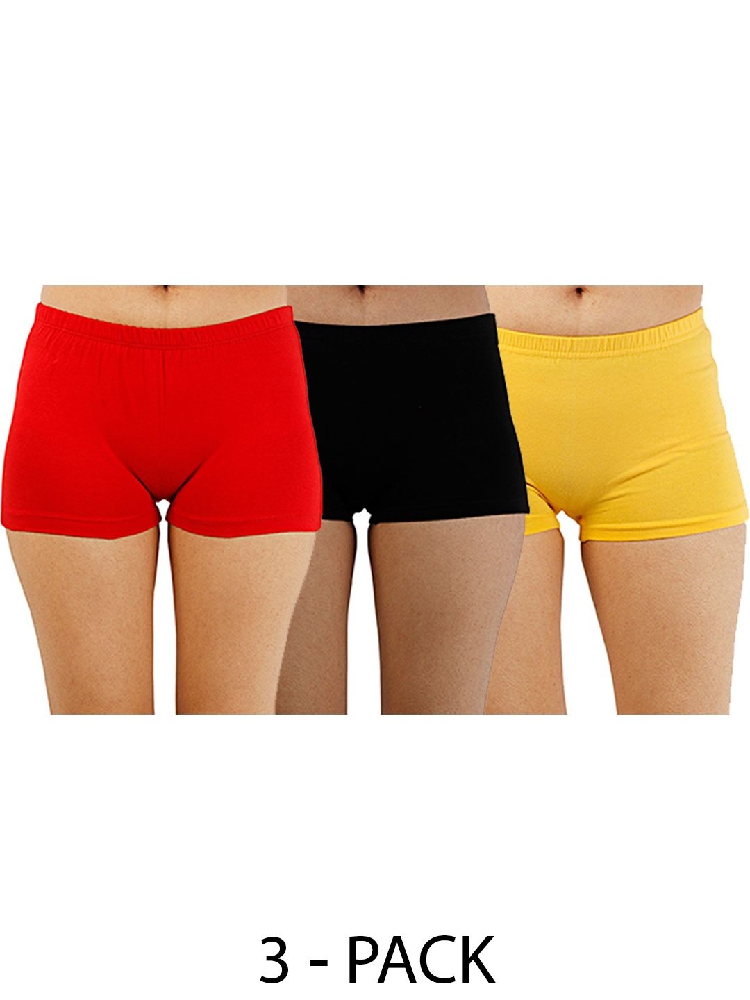 

Diving Deep Women Pack of 3 Cotton Boy Shorts Briefs, Assorted