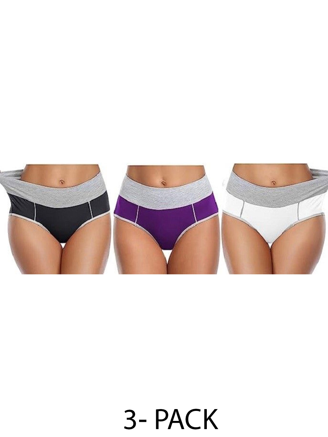 

Diving Deep Women Pack of 3 Cotton Hipster Briefs, Assorted