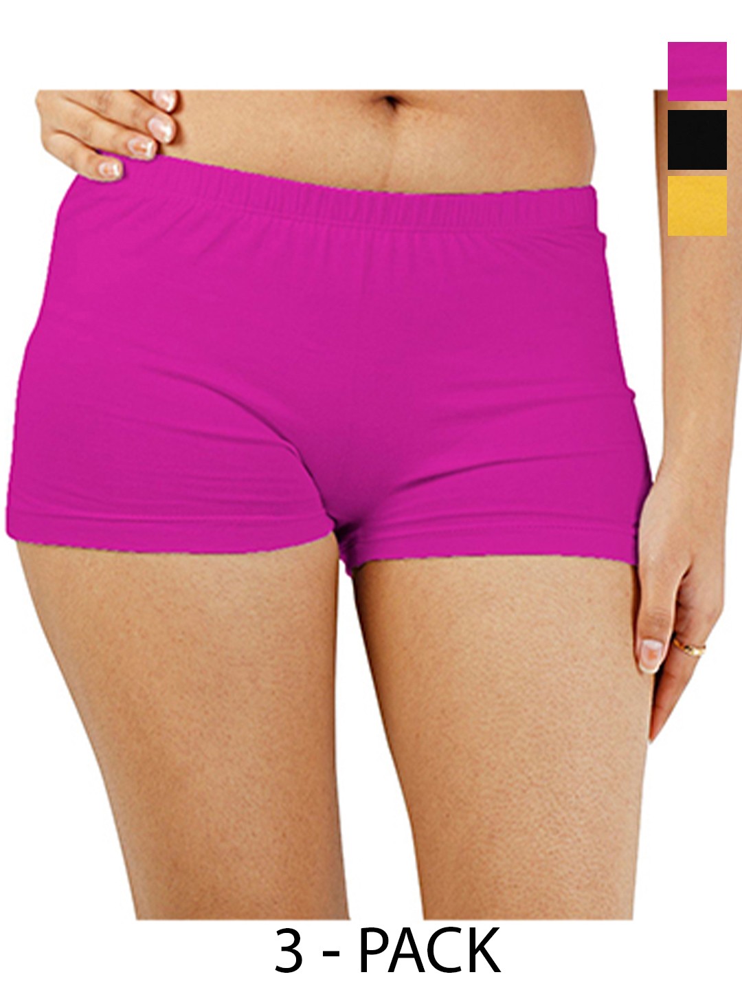 

Diving Deep Women Pack of 3 Boy Shorts Briefs, Black