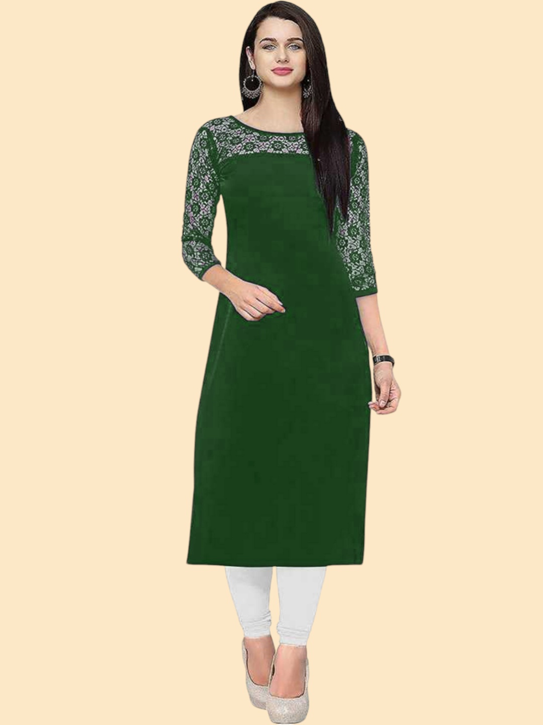 

Dream Beauty Fashion Women Crepe Kurta, Green