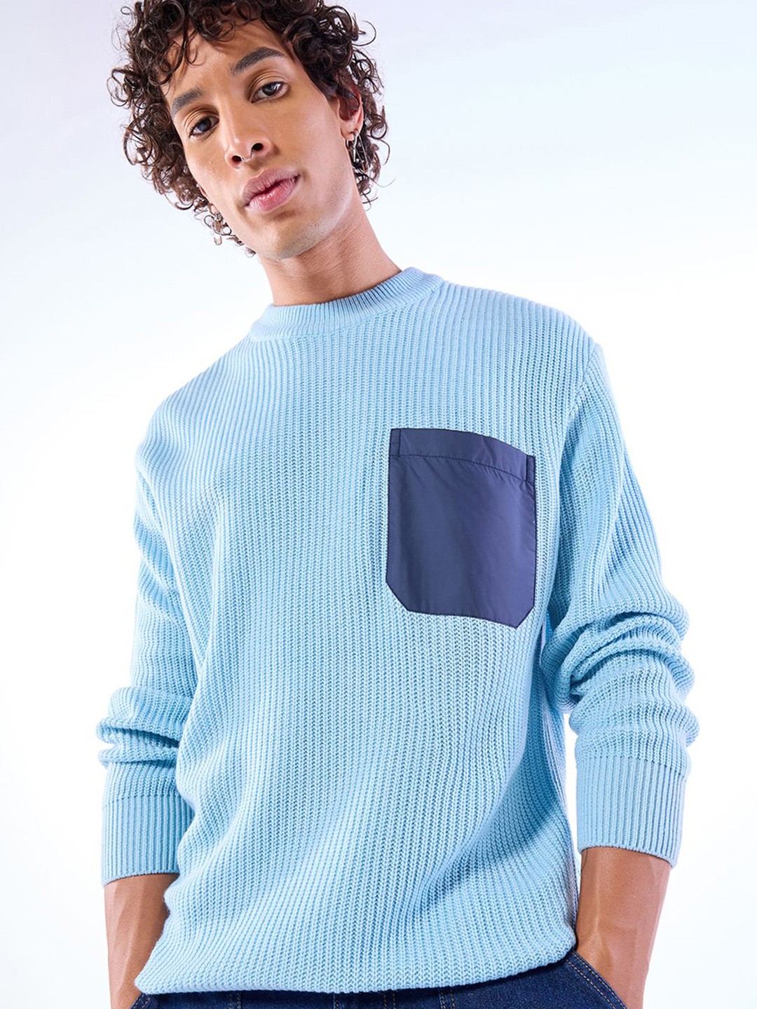 

Bewakoof Men Pullover, Blue