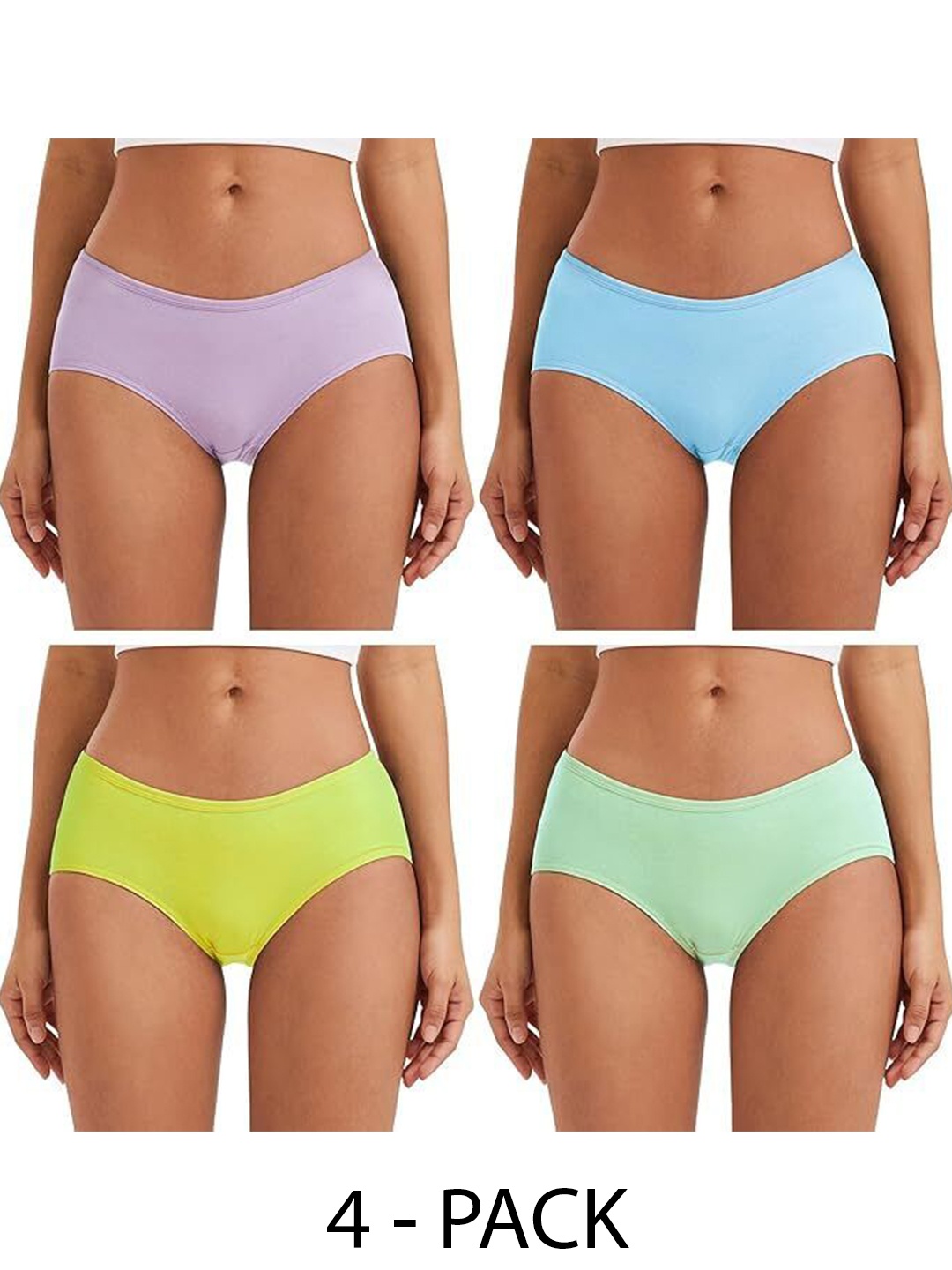 

Diving Deep Women Pack of 4 Cotton Hipster Briefs, Assorted