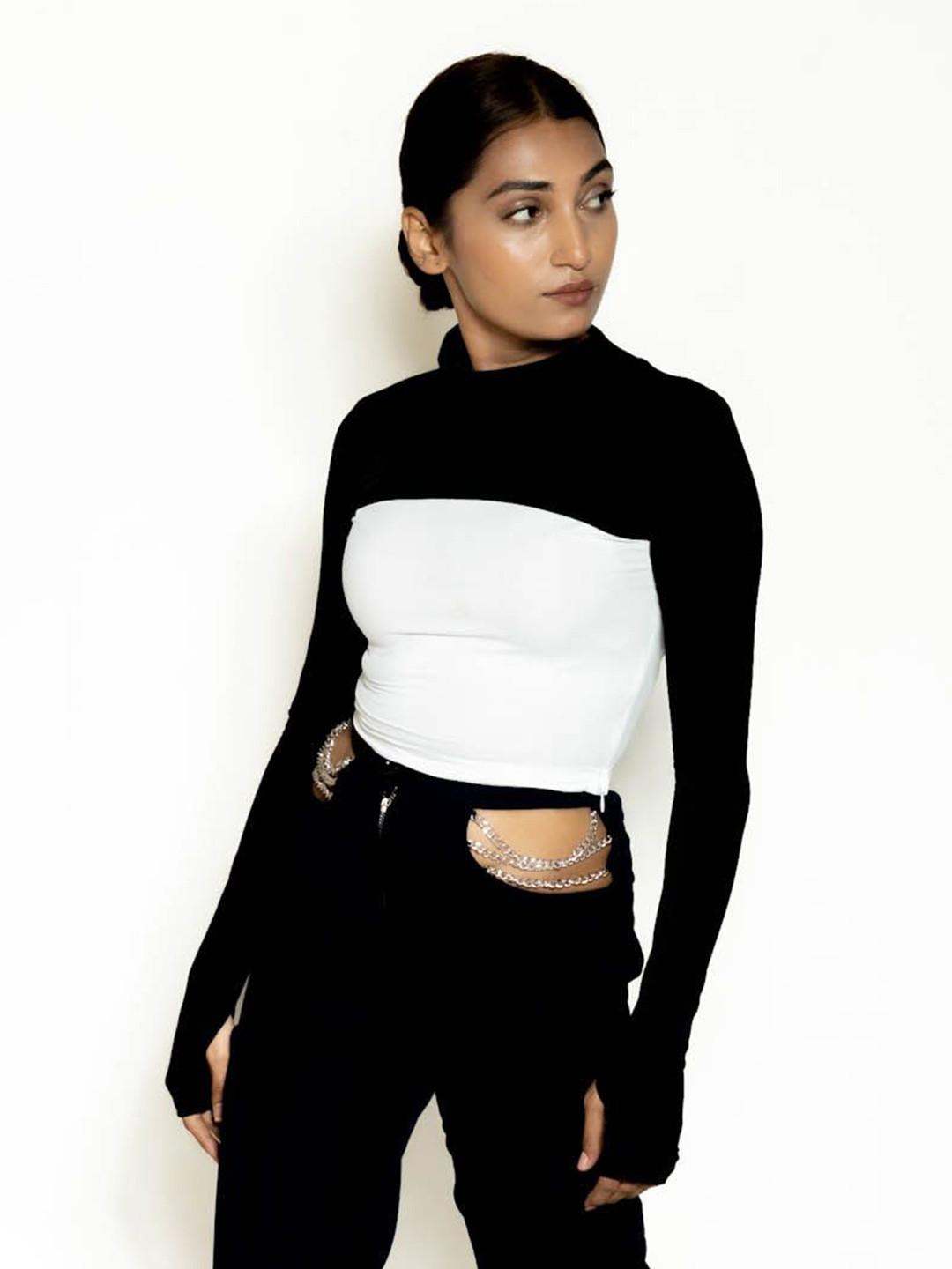 

HOP HEAD Cotton Crop Top, Black