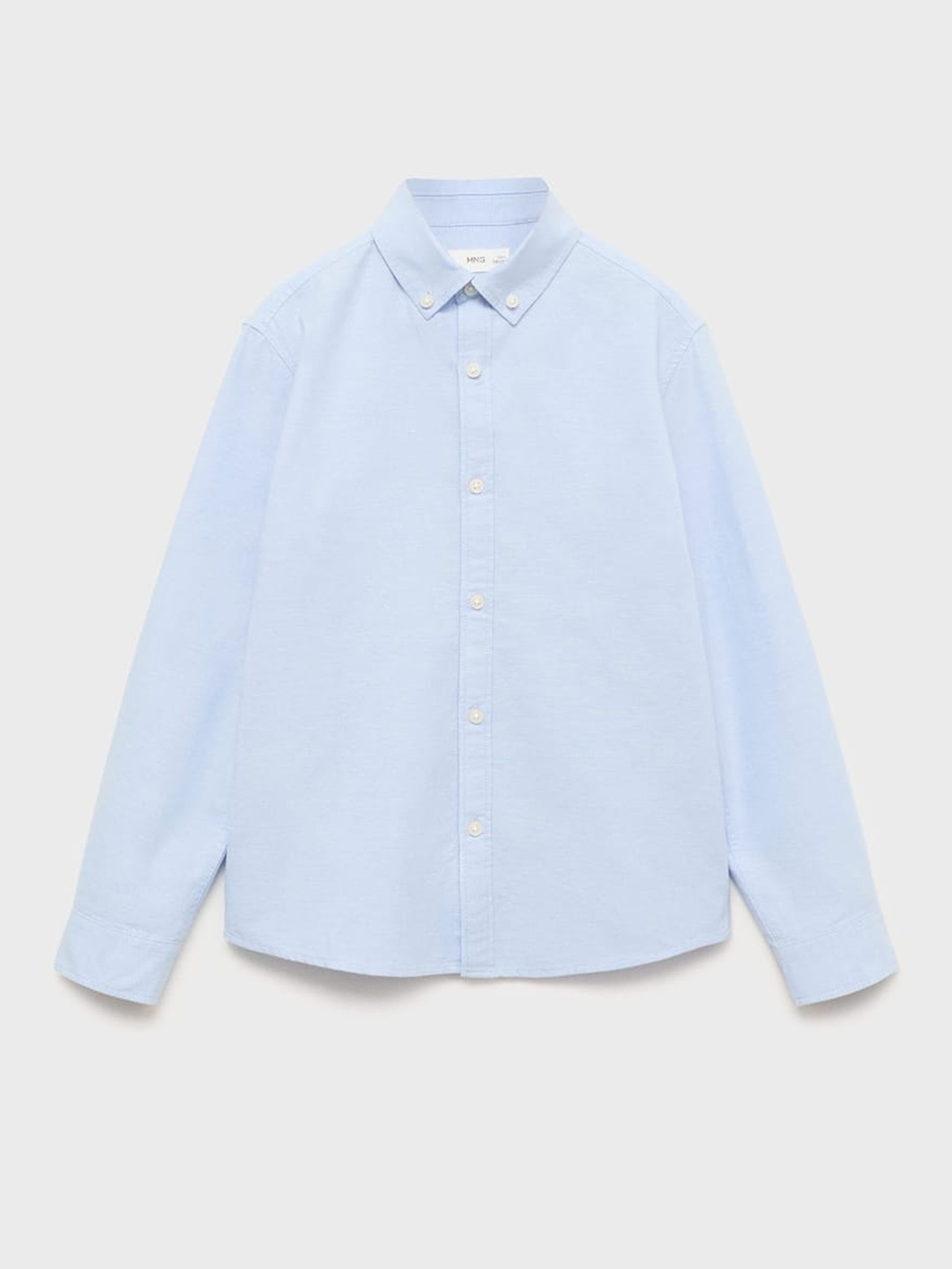 

Mango Kids Boys Solid Pure Cotton Casual Shirt, Blue