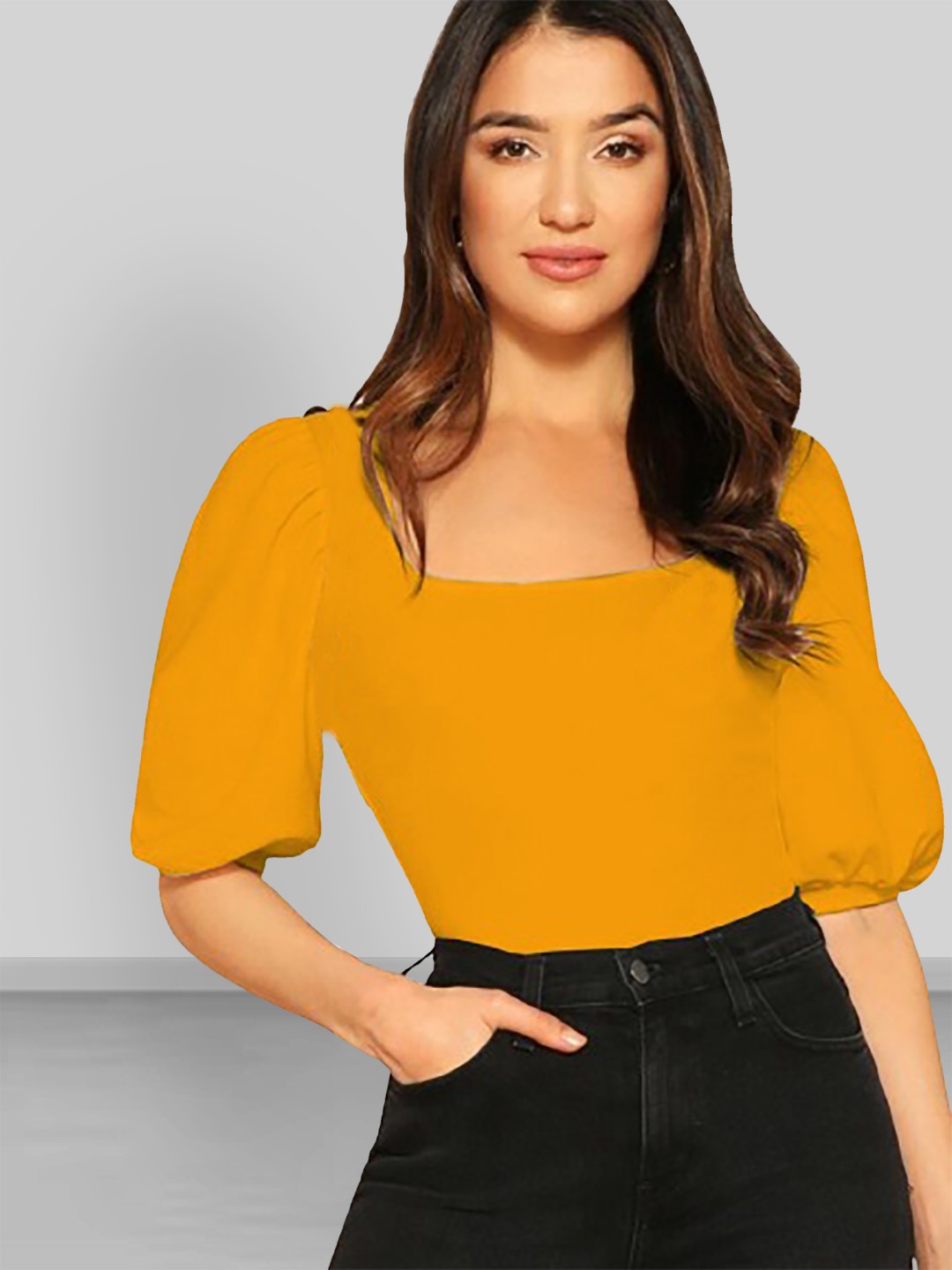 

Dream Beauty Fashion Puff Sleeve Top, Yellow