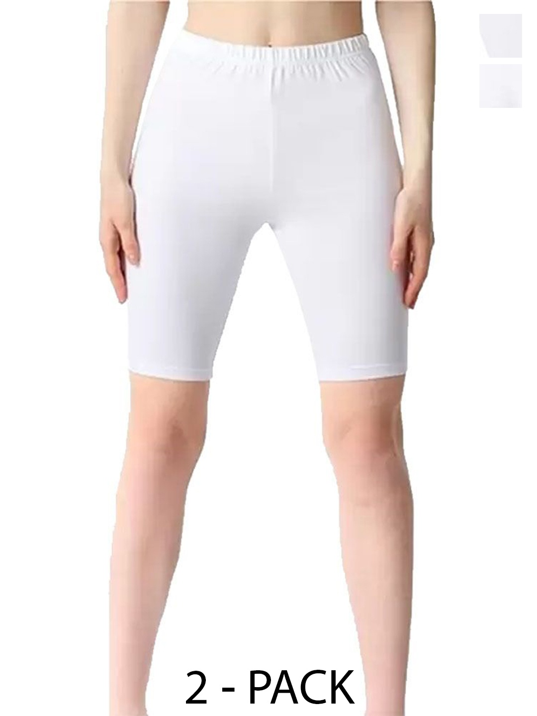

Diving Deep Women Pack of 2 Cotton Gym Tights, White