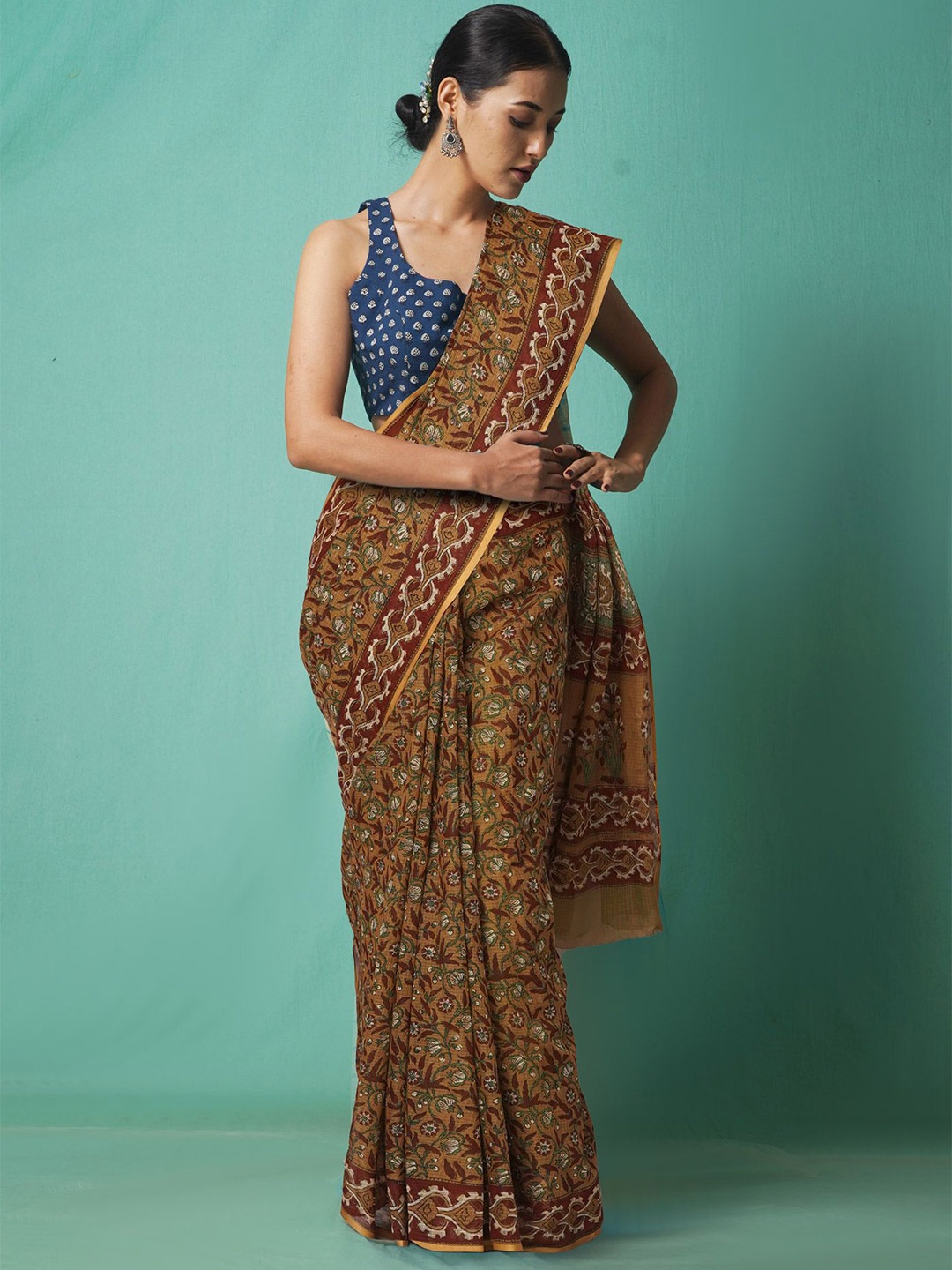 

Unnati Silks Woven Design Net Handloom Kota Saree, Brown