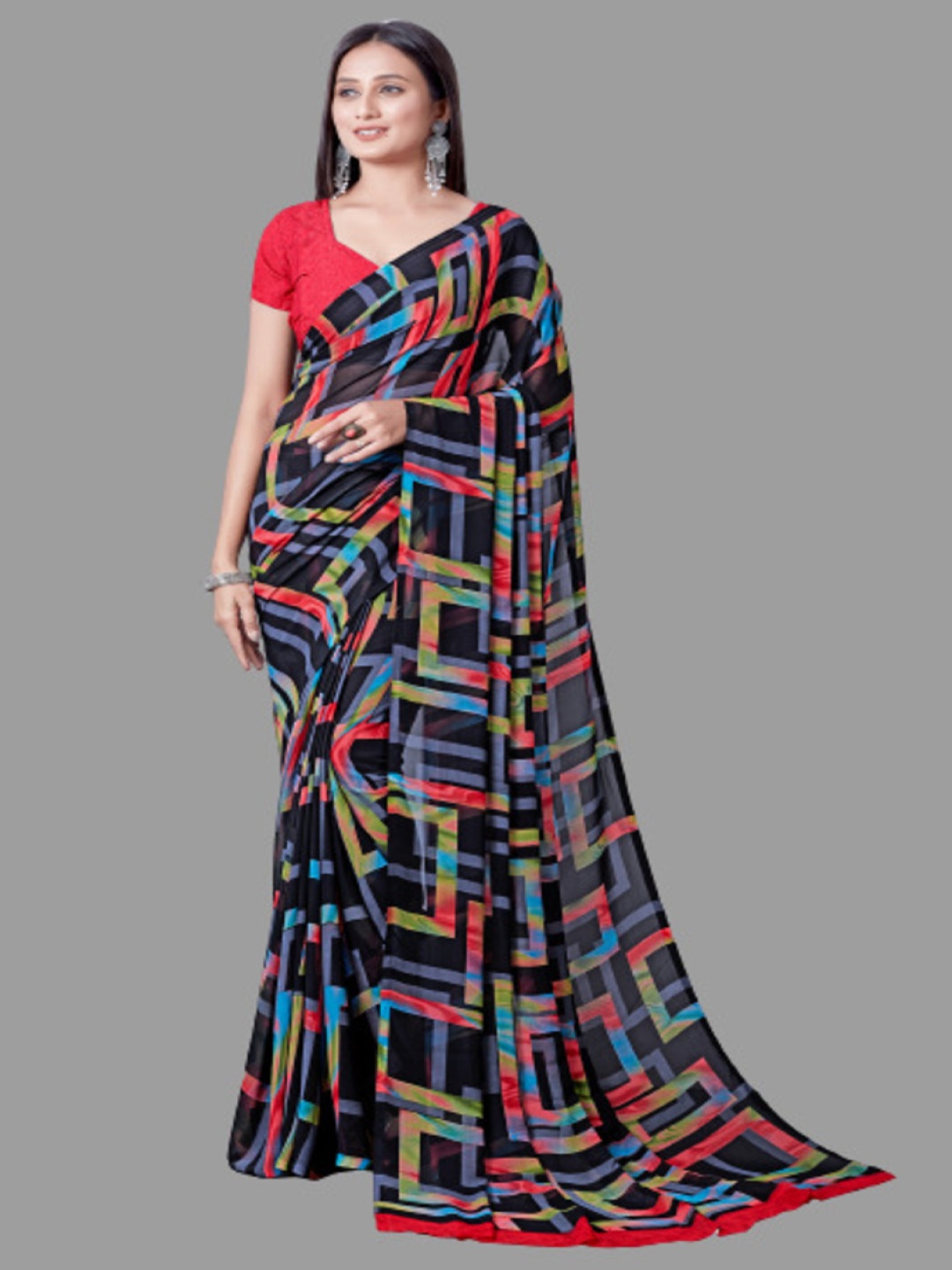 

Sanwariya Silk Pure Georgette Saree, Navy blue