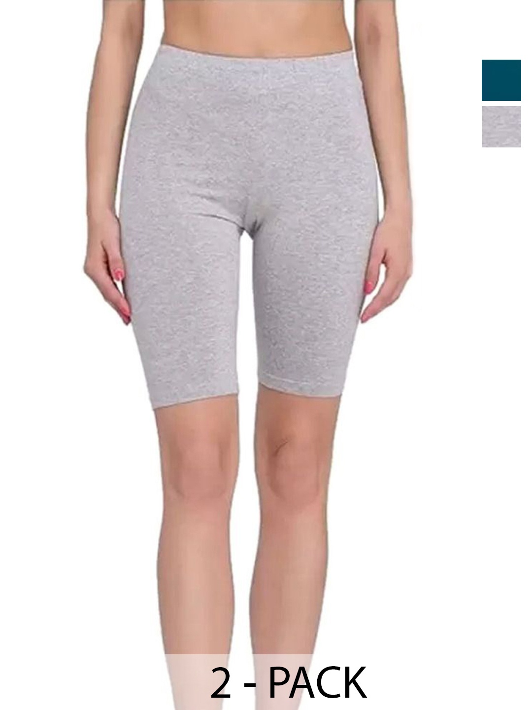 

Diving Deep Women Pack of 2 Cotton Boy Shorts Briefs, Grey