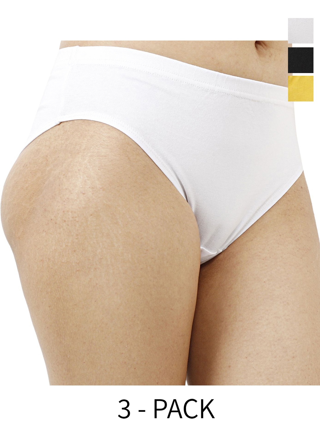 

Diving Deep Women Pack of 3 Cotton Boy Shorts Briefs, White