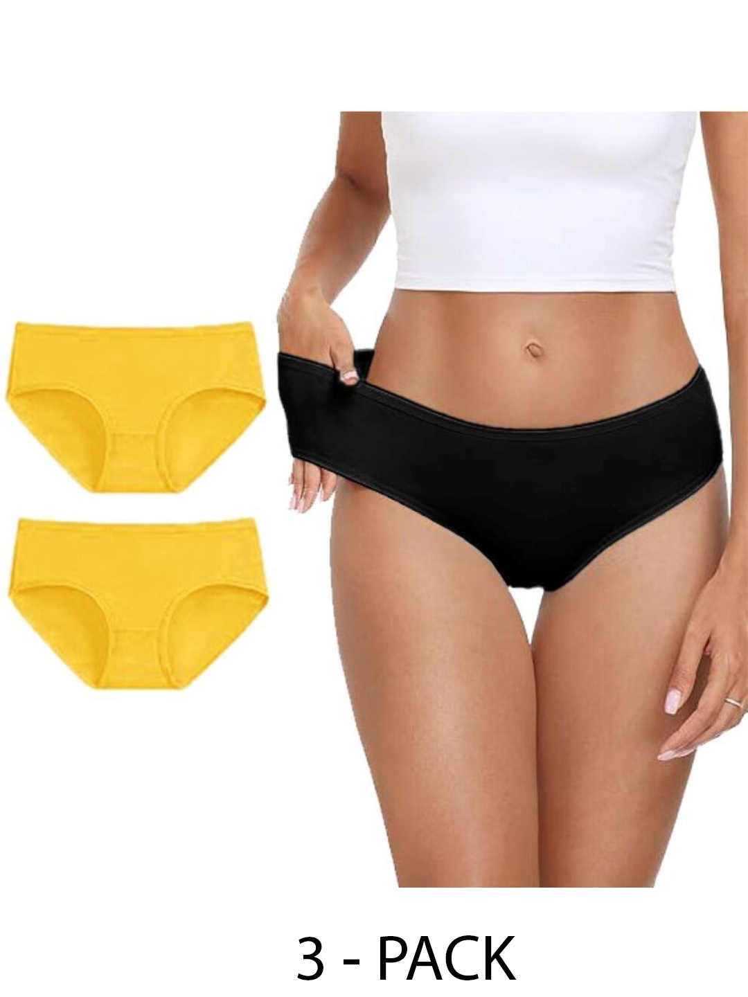 

Diving Deep Pack of 3 Hipster Briefs, Yellow