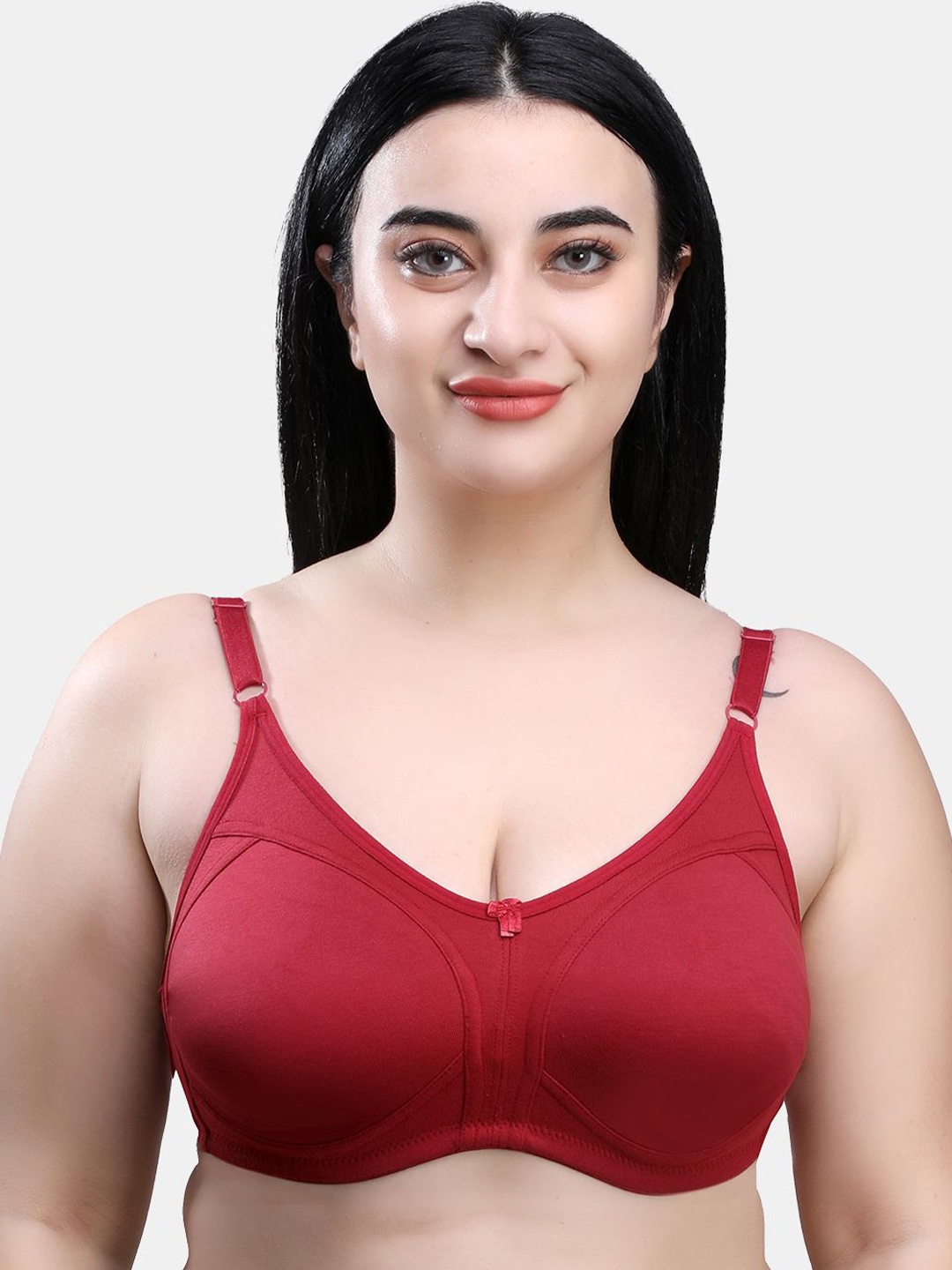 

SKDREAMS Women Non Padded Full Coverage Bra, Maroon