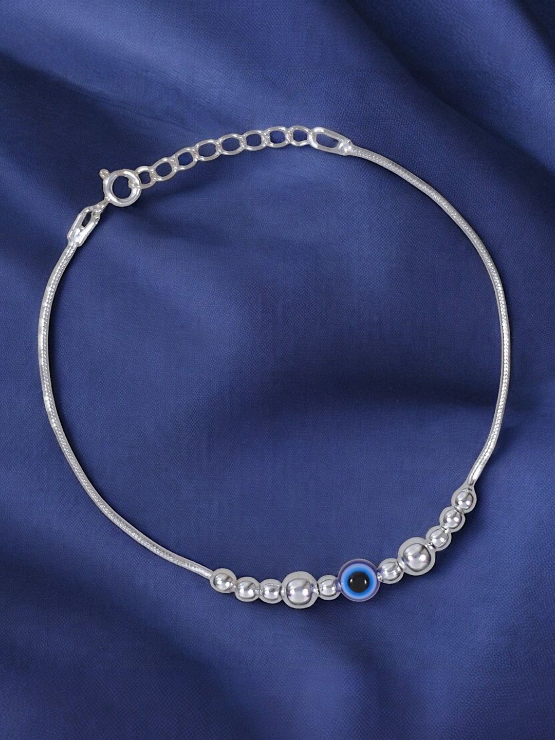 

Taraash 925 Sterling Silver Evil Eye Beaded Wraparound Bracelet
