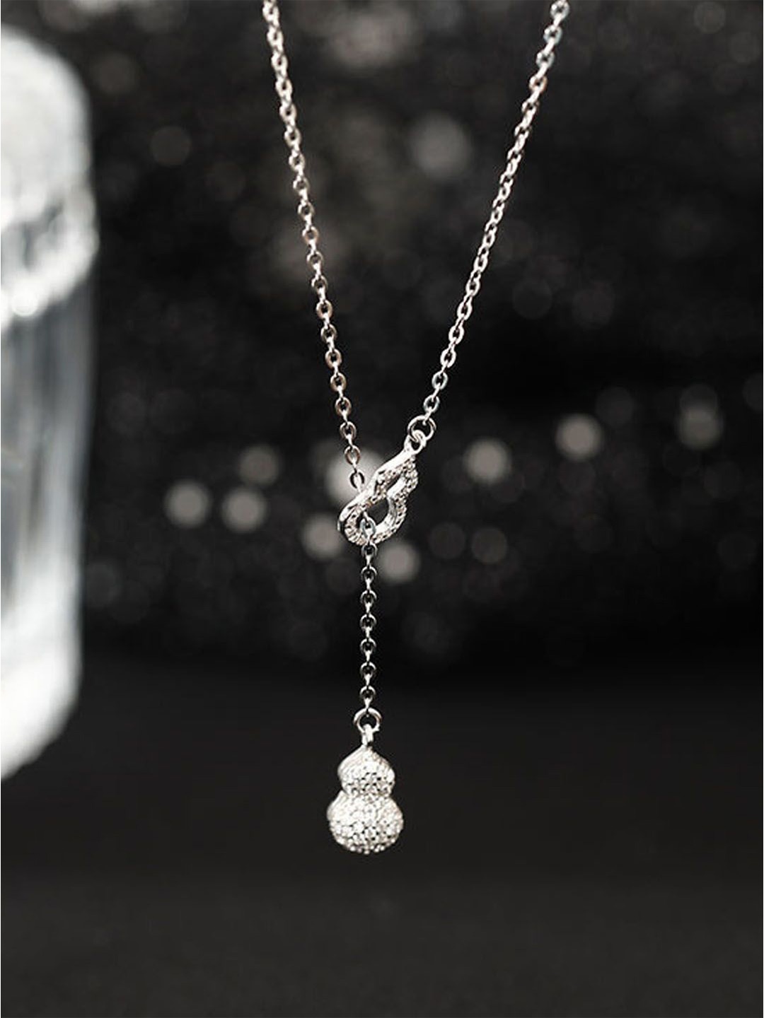 

StyleCast Stone Studded Elegant Minimal Chain, Silver