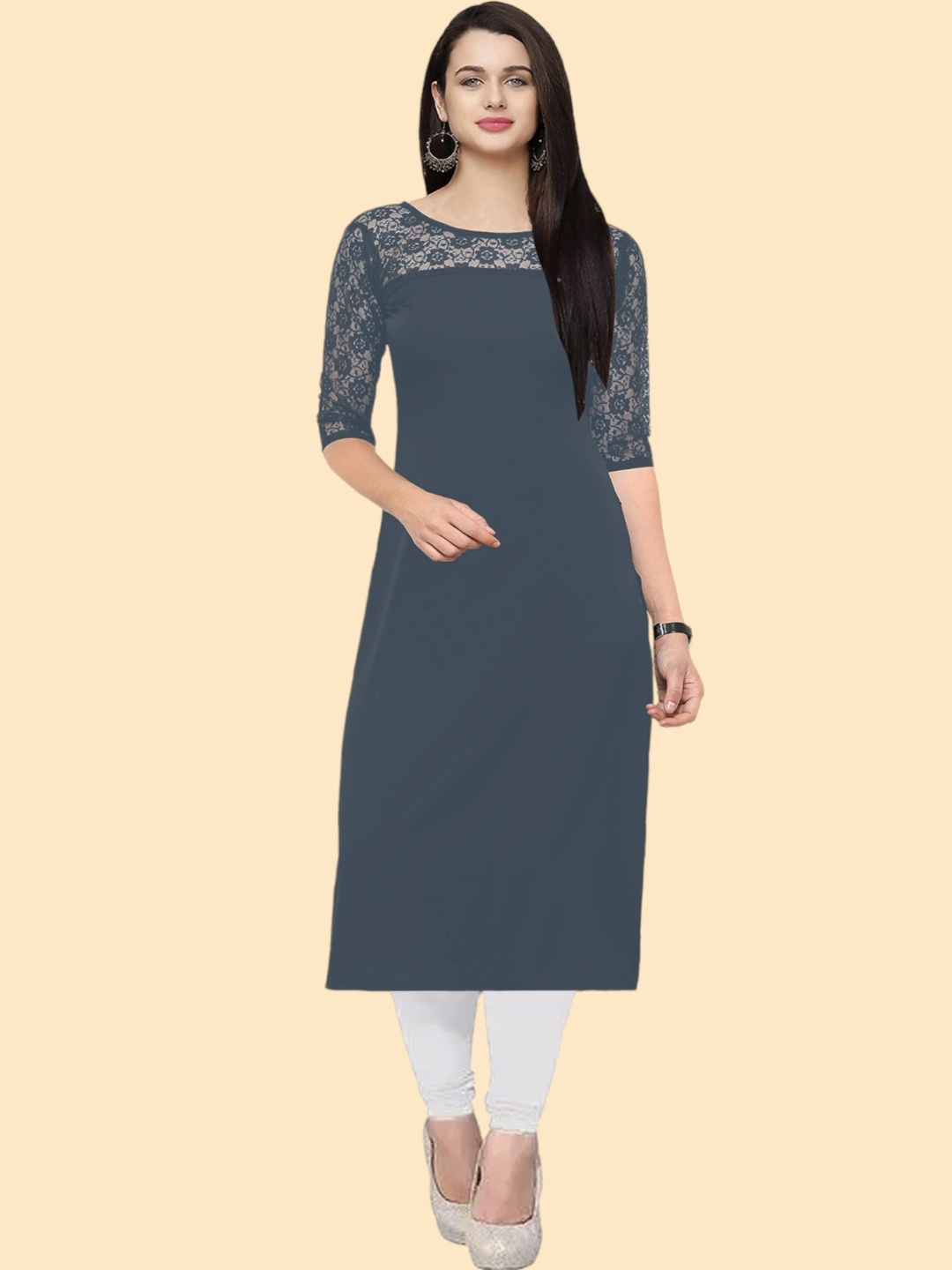 

Dream Beauty Fashion Women Crepe Kurta, Grey