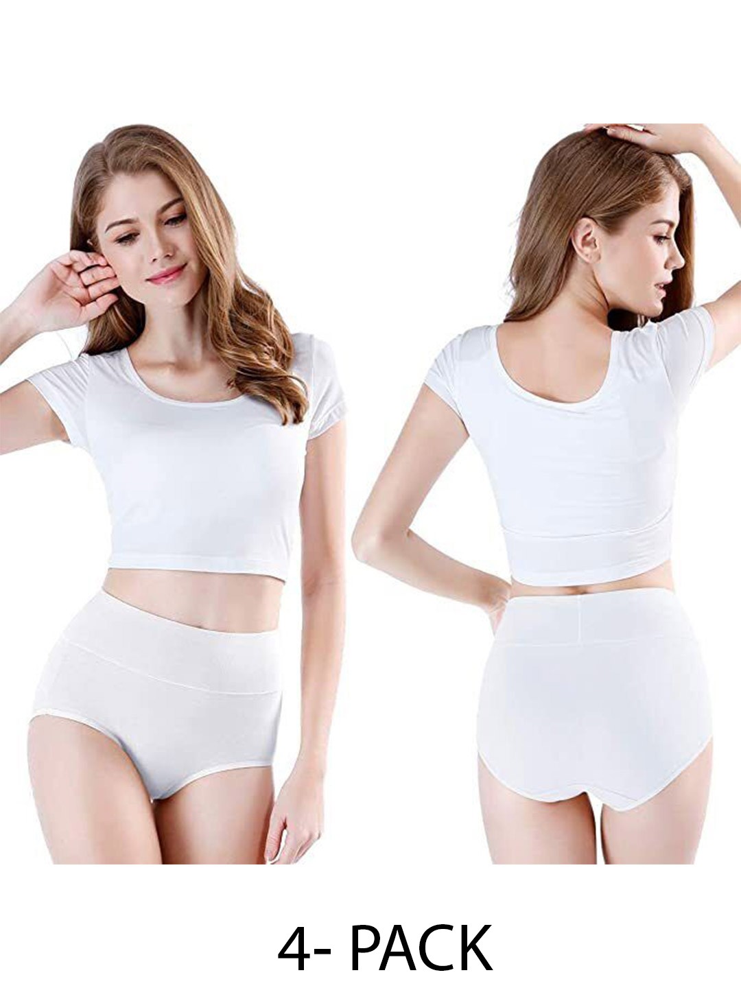 

Diving Deep Women Pack of 4 Cotton Hipster Briefs, White