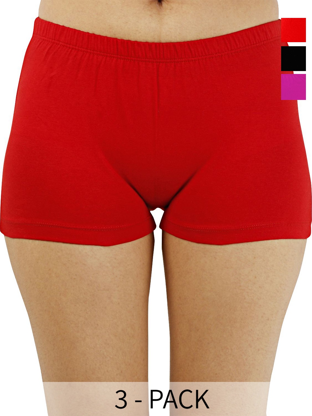 

Diving Deep Women Pack of 3 Boy Shorts, Black